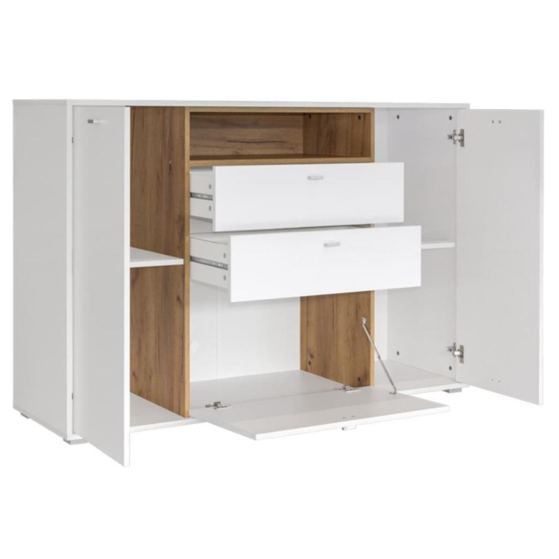 Комод Бэль 10.95 белый премиум / дуб золотой craft