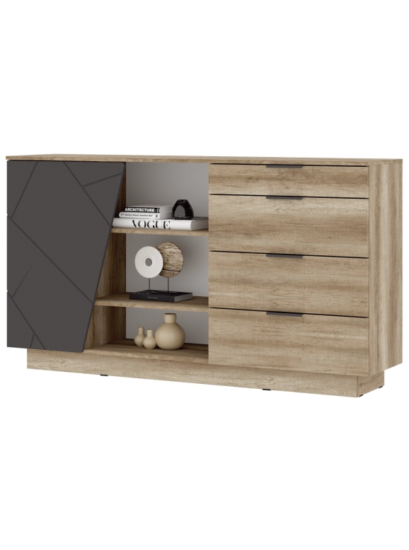 Комод Диамо КМ 01 софт графит / дуб каньон