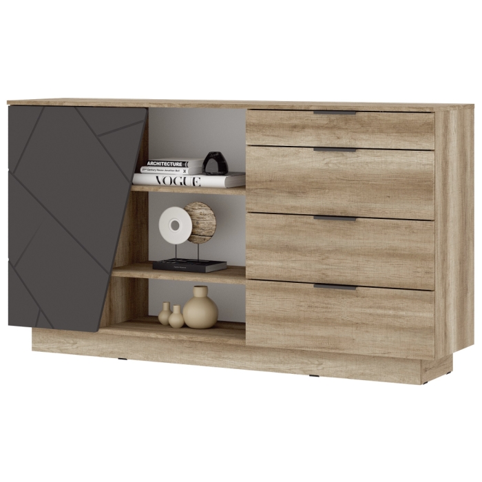 Комод Диамо КМ 01 софт графит / дуб каньон