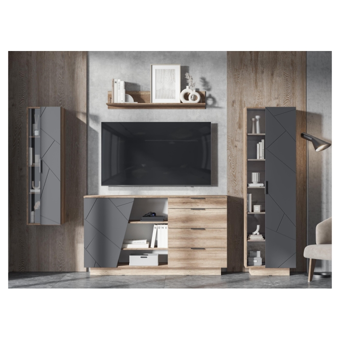 Комод Диамо КМ 01 софт графит / дуб каньон