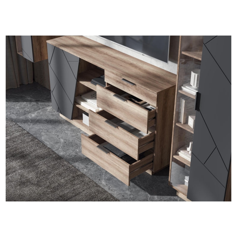 Комод Диамо КМ 01 софт графит / дуб каньон