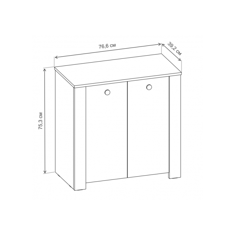Комод Джастин 16.228.02 белый PE шагрень / дуб белый exclusive OW D4430