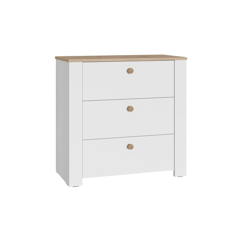 Комод Джастин 16.228.03 белый PE шагрень / дуб белый exclusive OW D4430