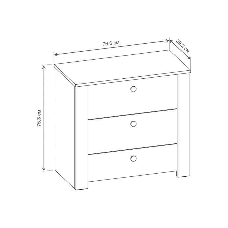 Комод Джастин 16.228.03 белый PE шагрень / дуб белый exclusive OW D4430