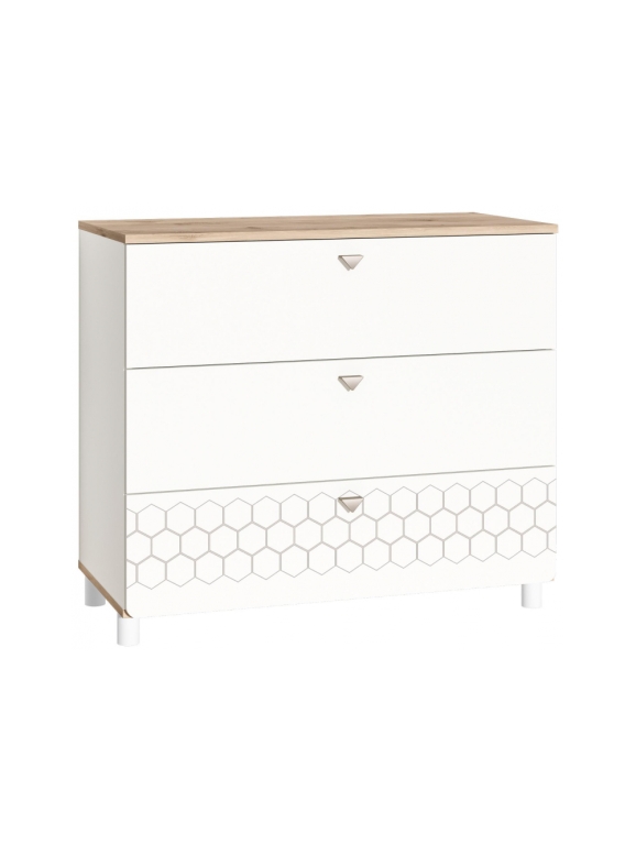Комод Эльга белый шагрень / дуб белый exclusive