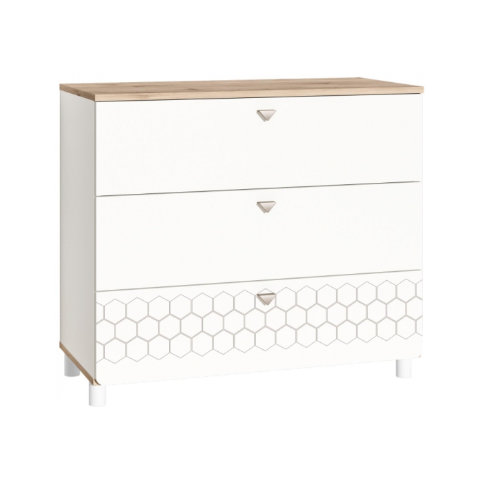 Комод Эльга белый шагрень / дуб белый exclusive