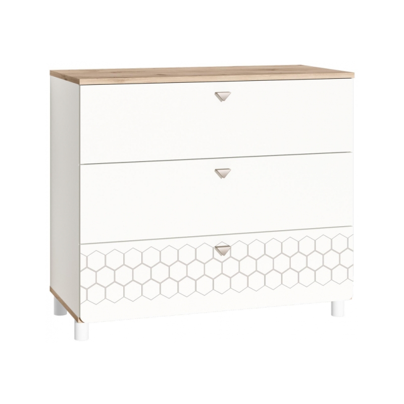 Комод Эльга белый шагрень / дуб белый exclusive