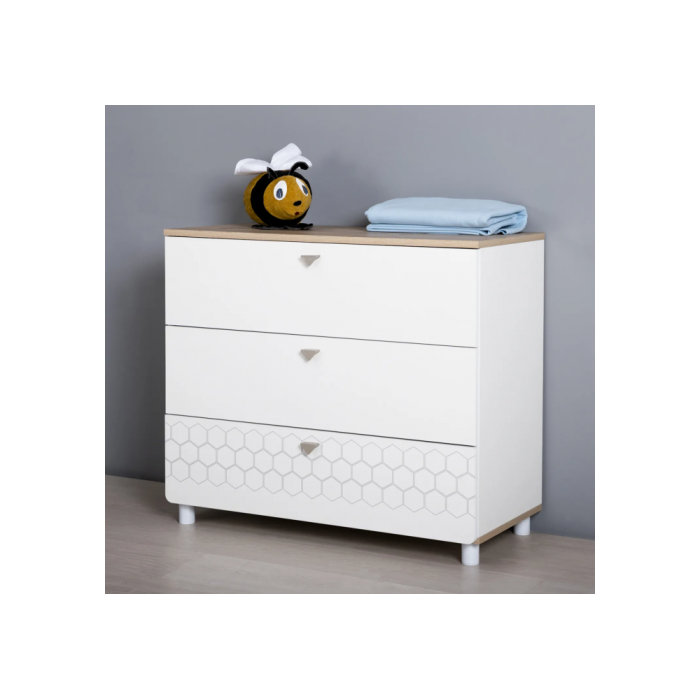 Комод Эльга белый шагрень / дуб белый exclusive