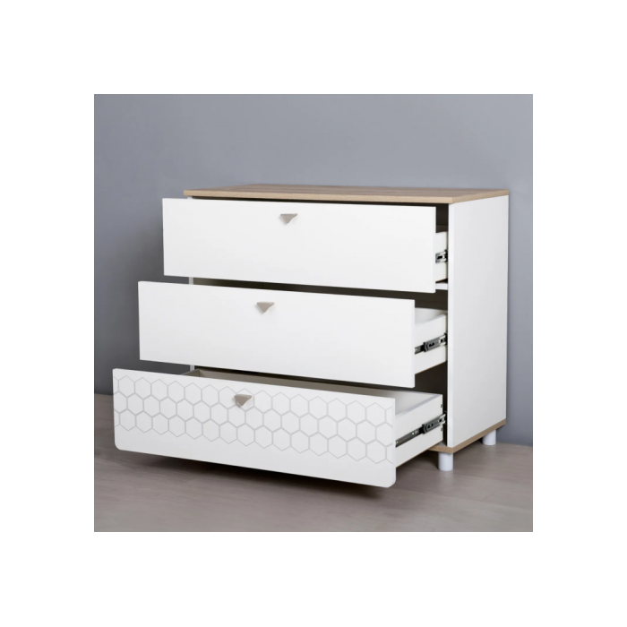 Комод Эльга белый шагрень / дуб белый exclusive