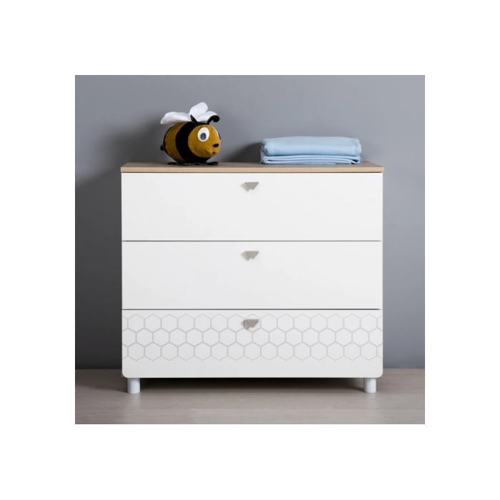 Комод Эльга белый шагрень / дуб белый exclusive