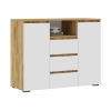 Комод Элла КМ 01 белый / дуб крафт золото