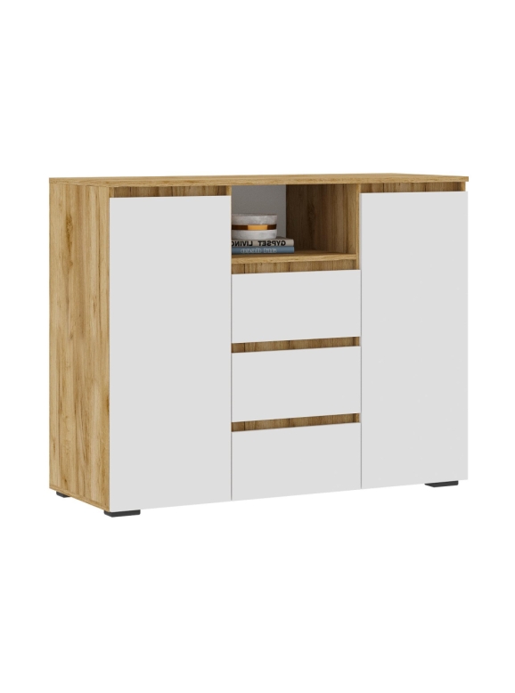 Комод Элла КМ 01 белый / дуб крафт золото