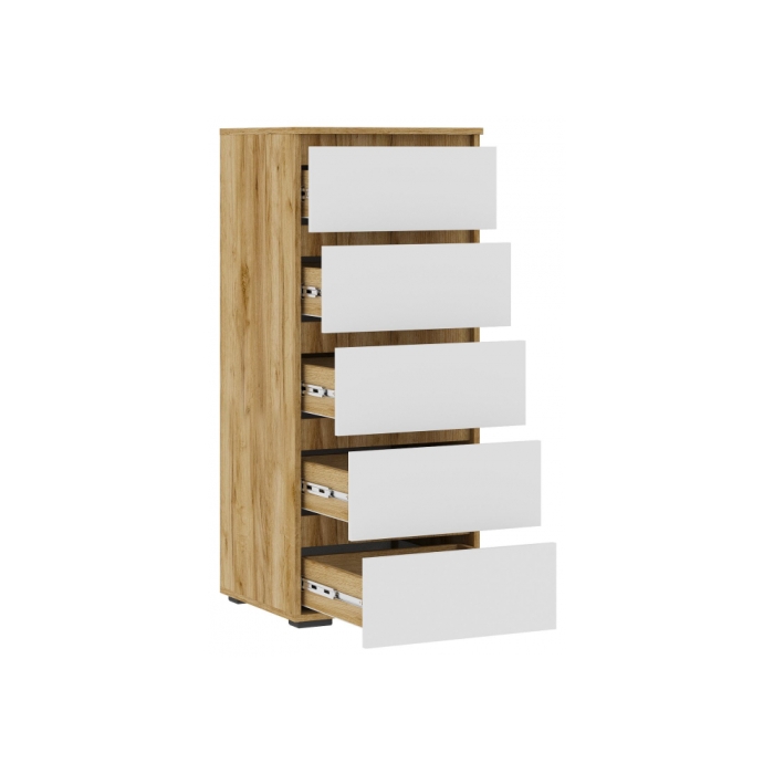 Комод Элла КМ 03 белый / дуб крафт золото