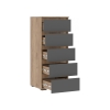 Комод Элла КМ 03 серый графит 0162 / дуб крафт золото