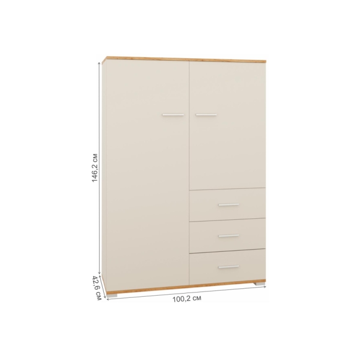 Комод Кассандра 100 дуб крафт золотой / кашемир