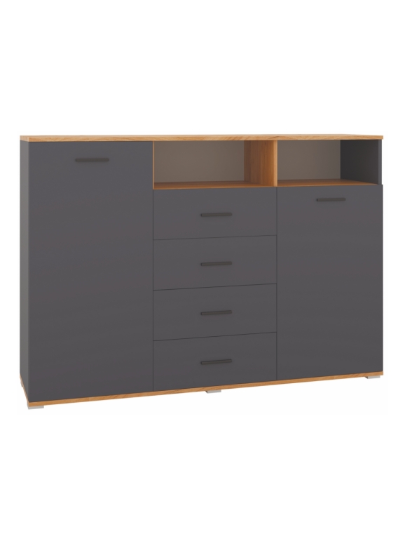 Комод Кассандра 154 дуб крафт золотой / антрацит