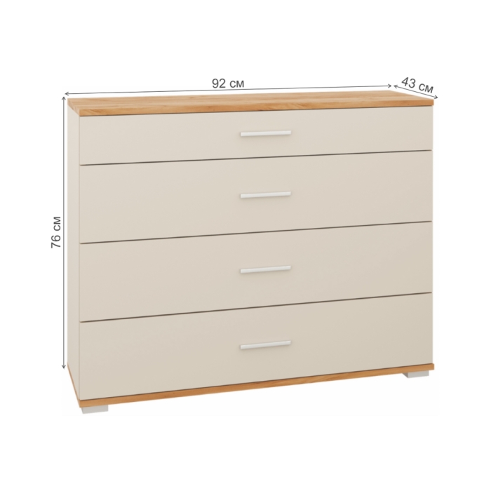 Комод Кассандра 92 дуб крафт золотой / кашемир