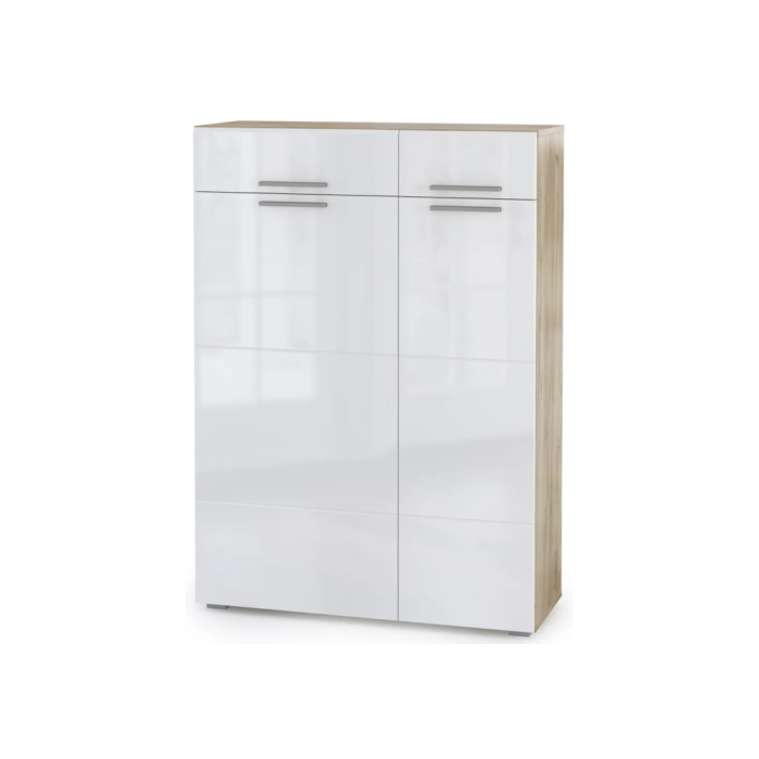 Комод Лайн 13.121 дуб серый craft K 002 PW / белый глянец пвх