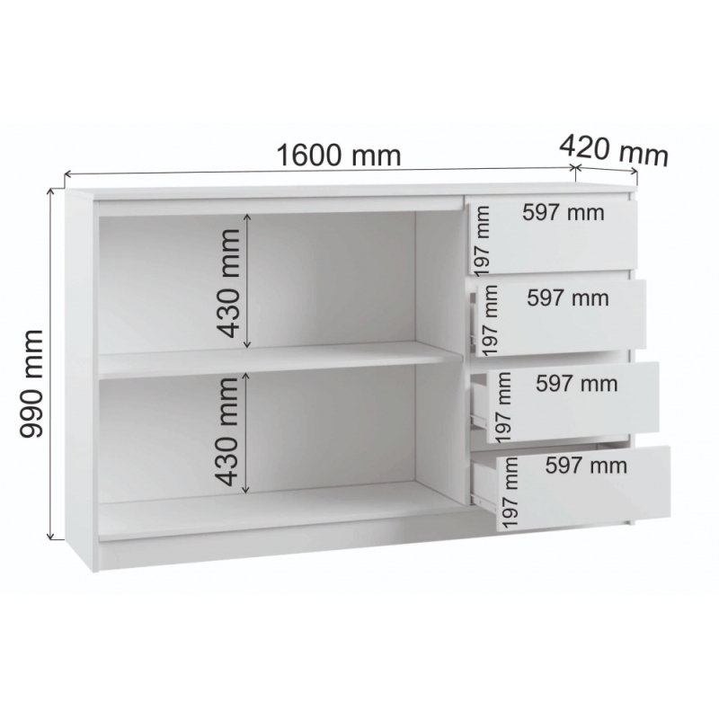 Комод Мадера Комби 1 лдсп белый