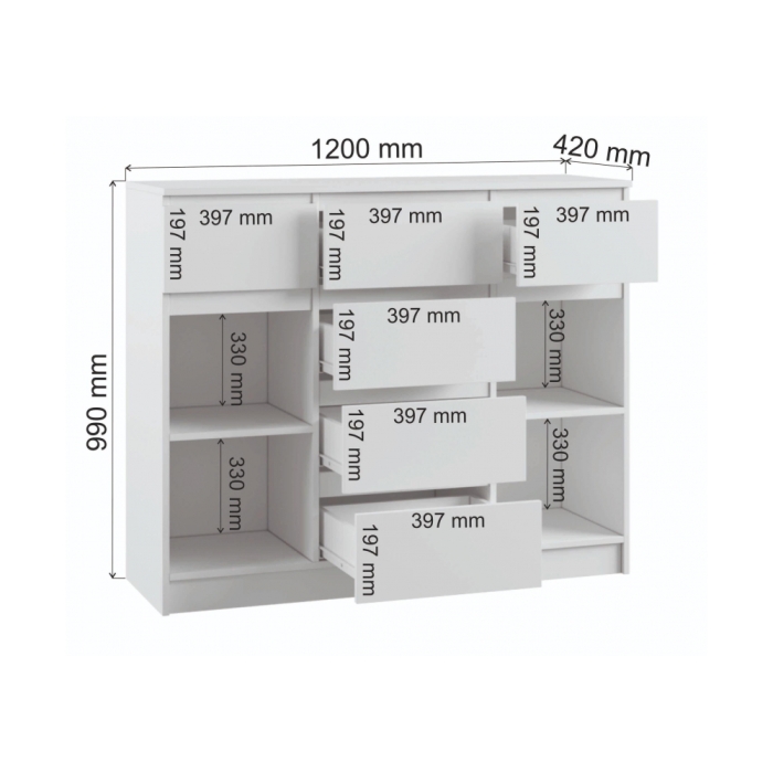 Комод Мадера Комби 2 лдсп белый
