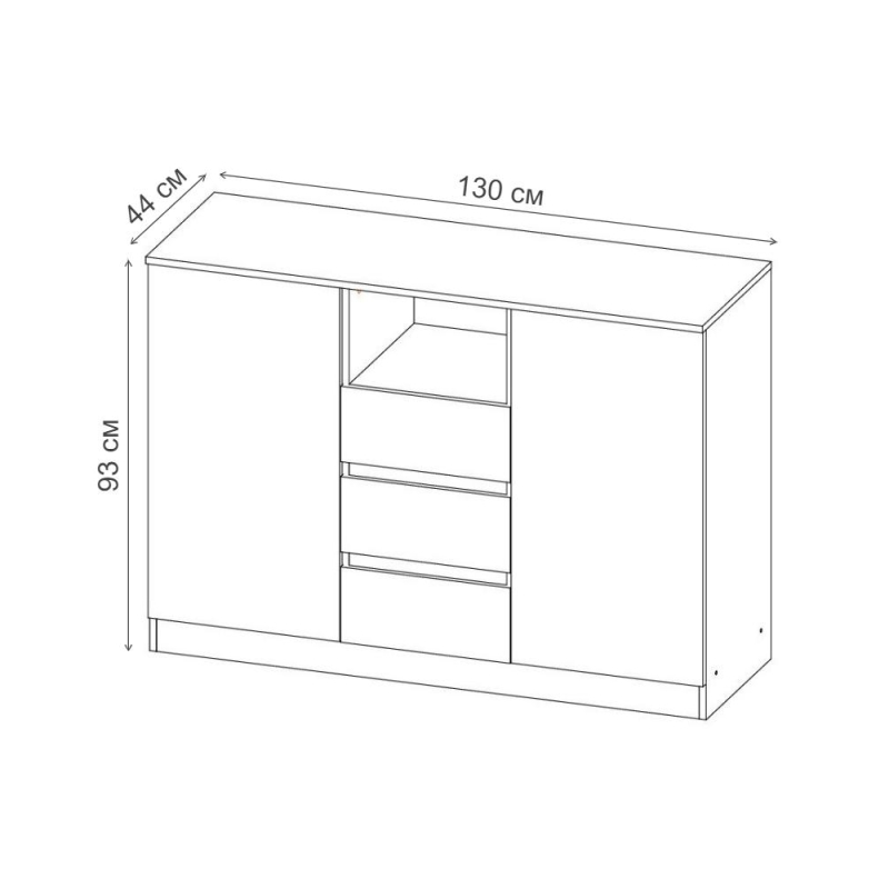 Комод Маллоу-2 дуб вотан / белый глянец