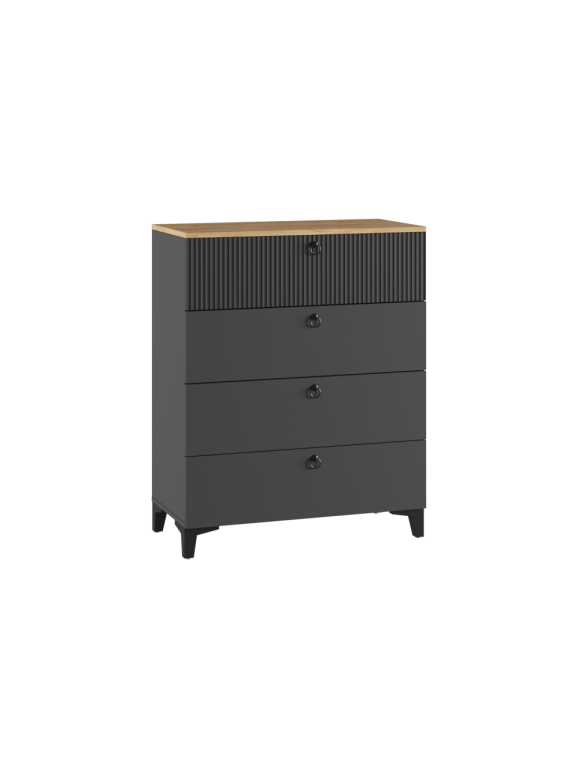 Комод Ника 4Я ПВШ эйхория QR-17 / графит / дуб делано