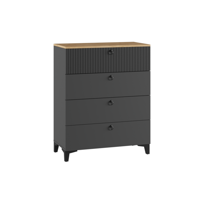 Комод Ника 4Я ПВШ эйхория QR-17 / графит / дуб делано