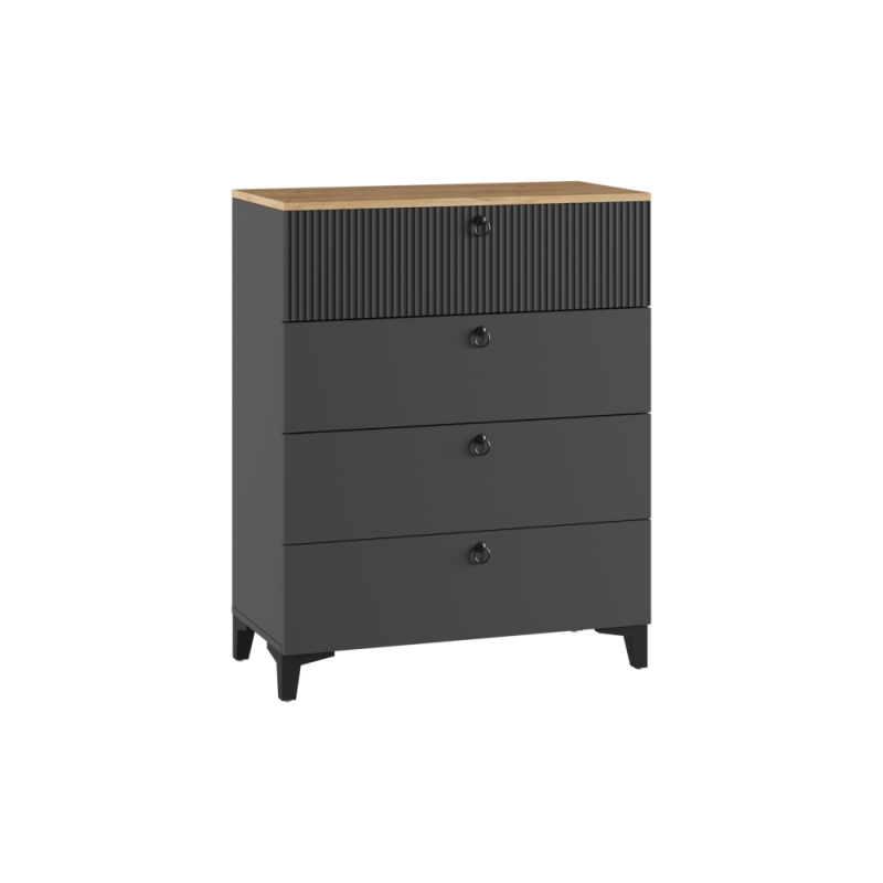 Комод Ника 4Я ПВШ эйхория QR-17 / графит / дуб делано