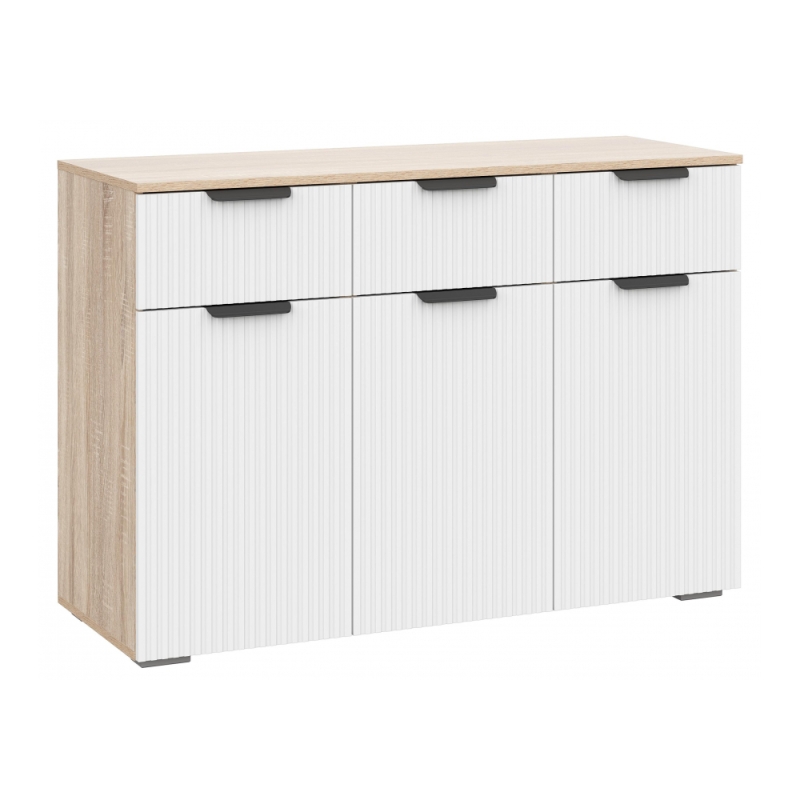 Комод Стокгольм КМ03-1200 дуб сонома / line софт пломбир