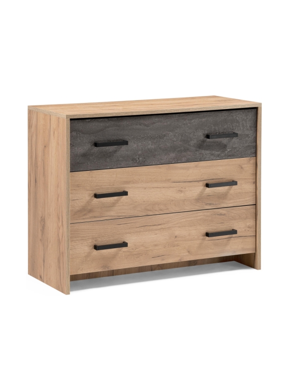 Комод Taika дуб золотой / камень темный