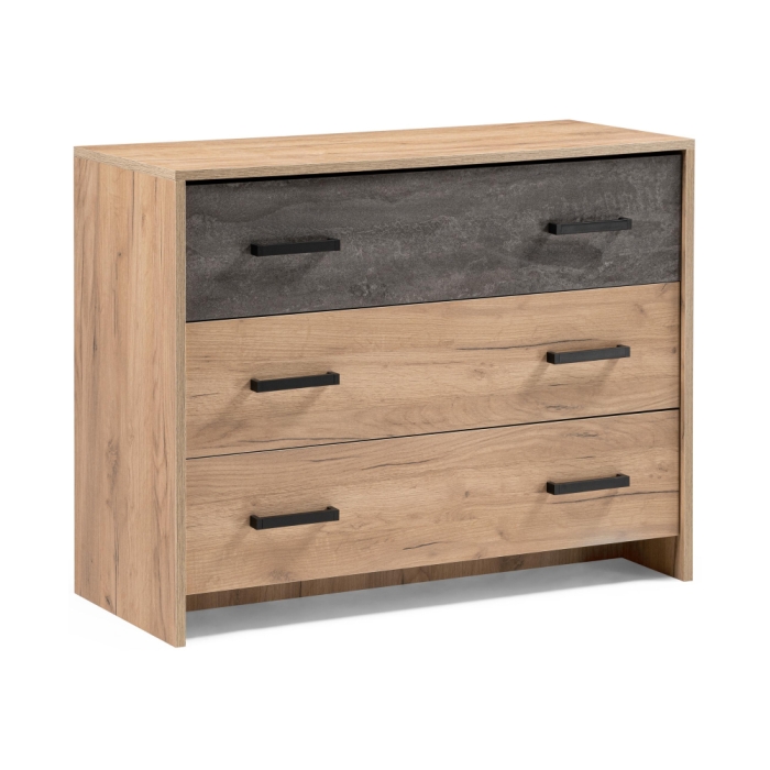 Комод Taika дуб золотой / камень темный