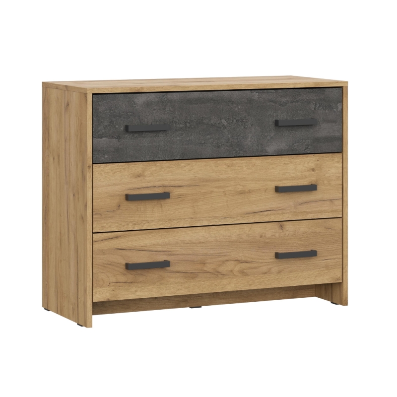 Комод Taika дуб золотой / камень темный