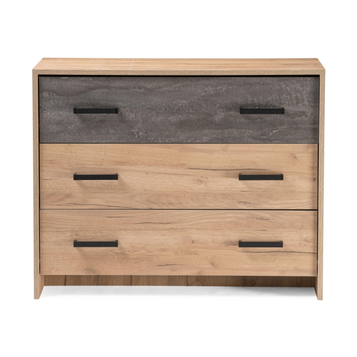 Комод Taika дуб золотой / камень темный