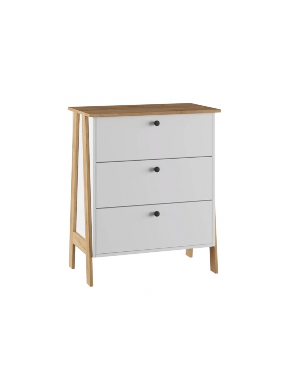 Комод Теодора белый / крафт золотой