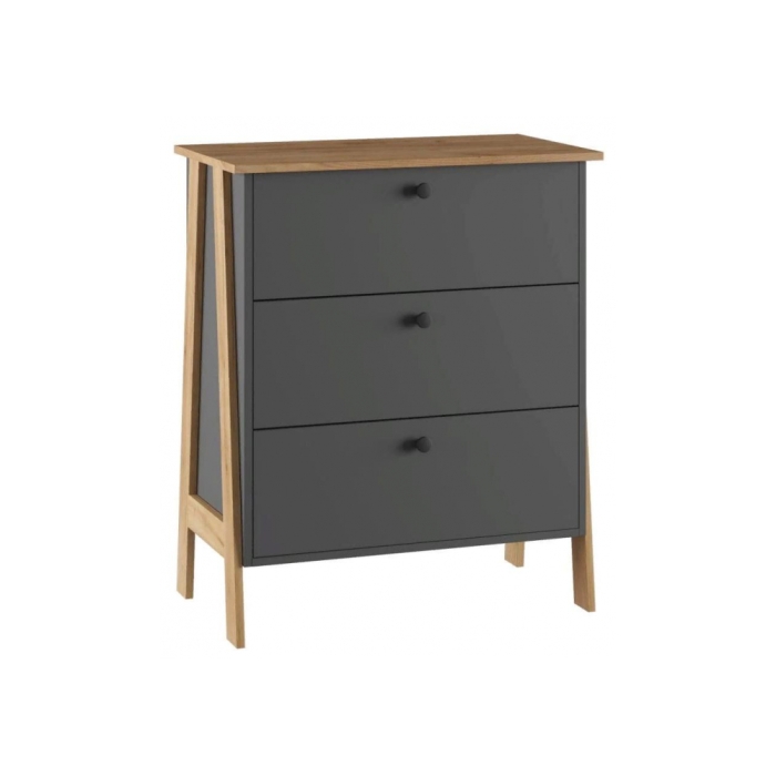 Комод Теодора графит / крафт золотой