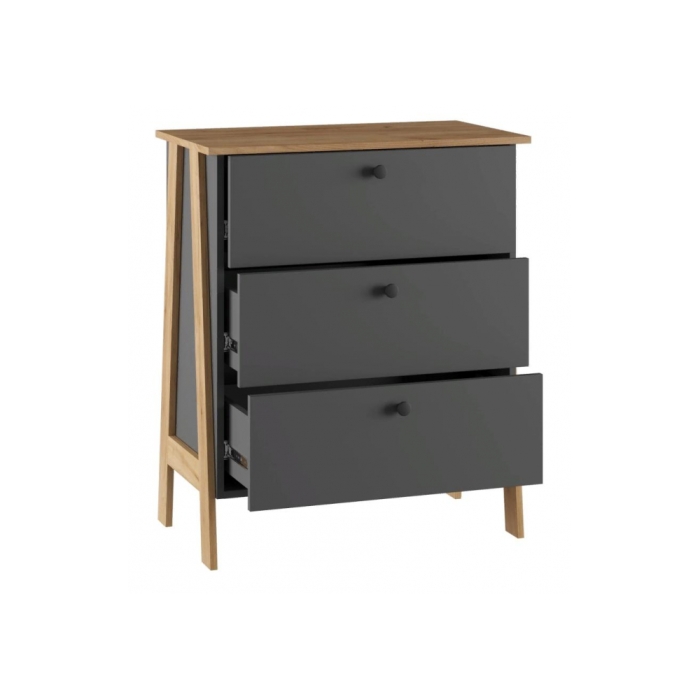 Комод Теодора графит / крафт золотой