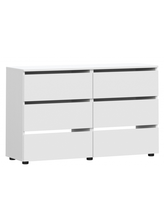 Комод Валенсия белый текстурный широкий