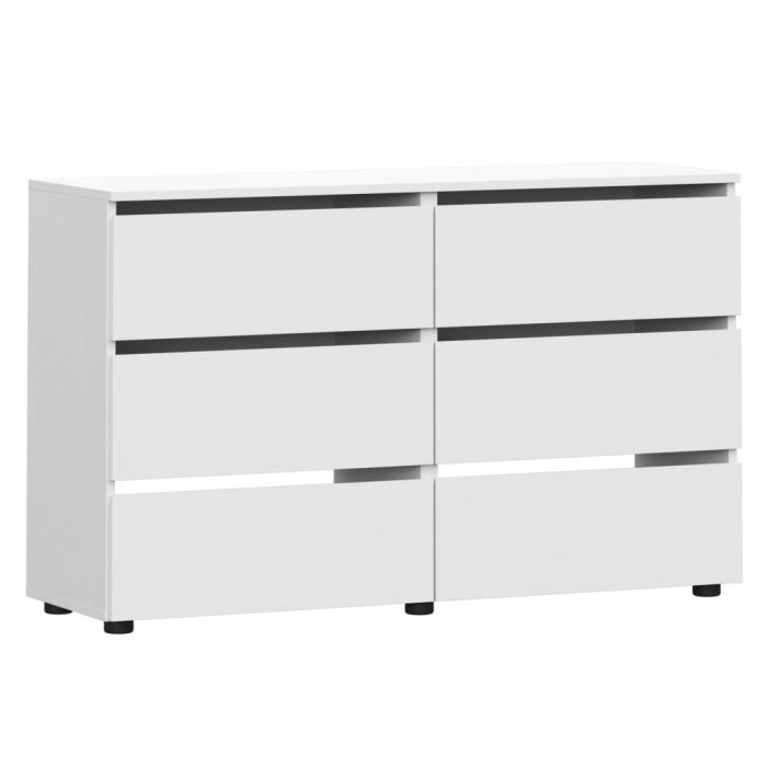 Комод Валенсия белый текстурный широкий