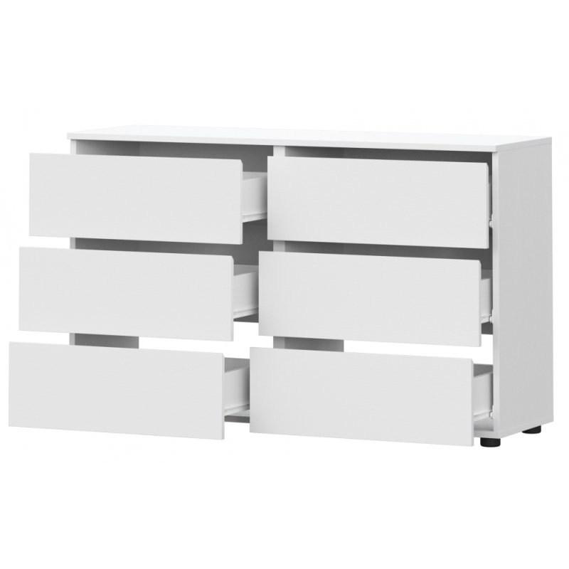 Комод Валенсия белый текстурный широкий