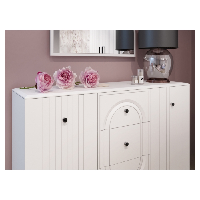 Комод Венеция белый шагрень / белый