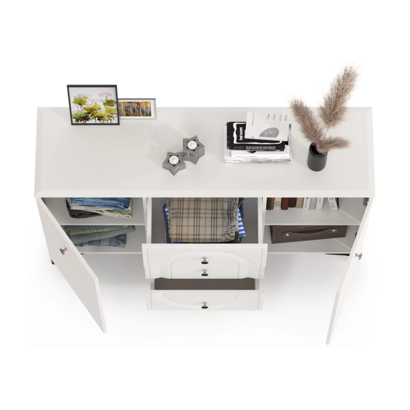 Комод Вестра 13.309 белый pe шагрень / белая шагрень