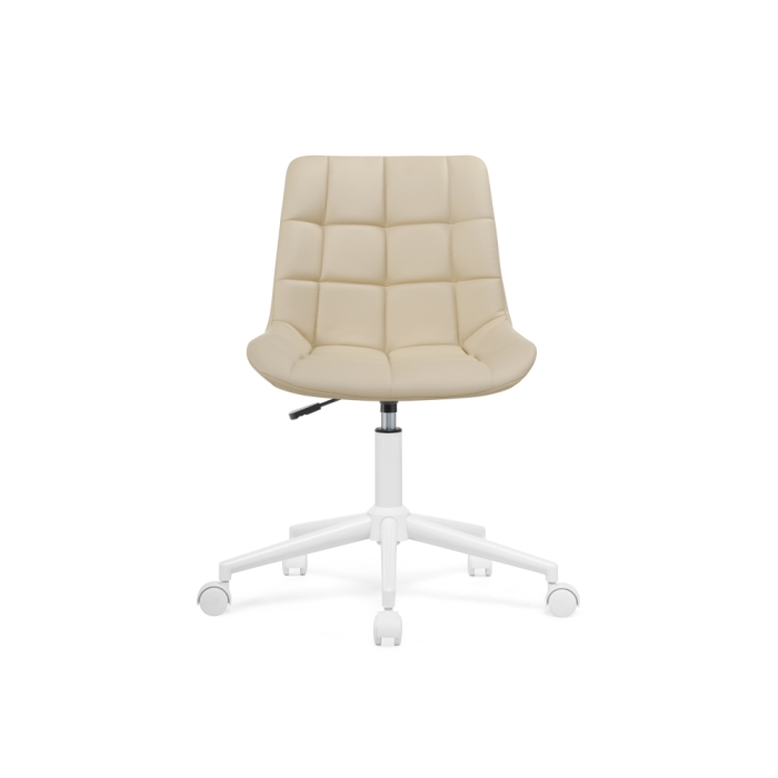 Компьютерное кресло Честер экокожа бежевая / белый