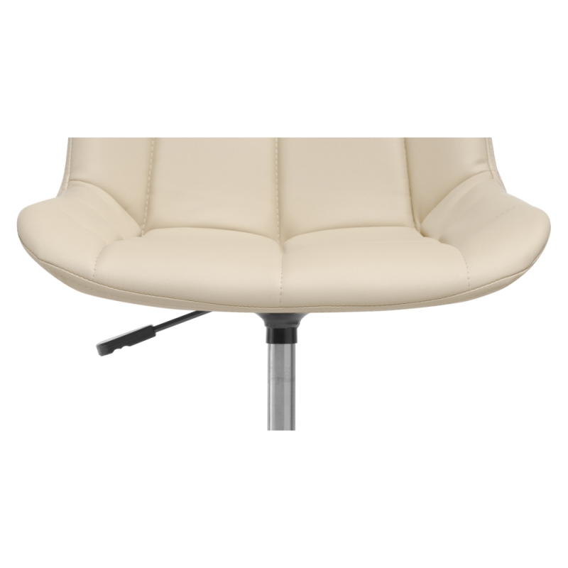 Компьютерное кресло Честер экокожа бежевая / белый