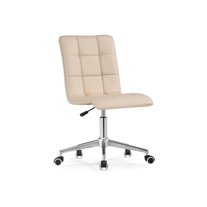 Компьютерное кресло Квадро экокожа бежевая / хром