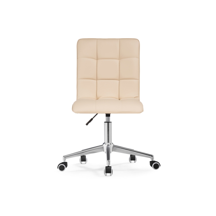 Компьютерное кресло Квадро экокожа бежевая / хром