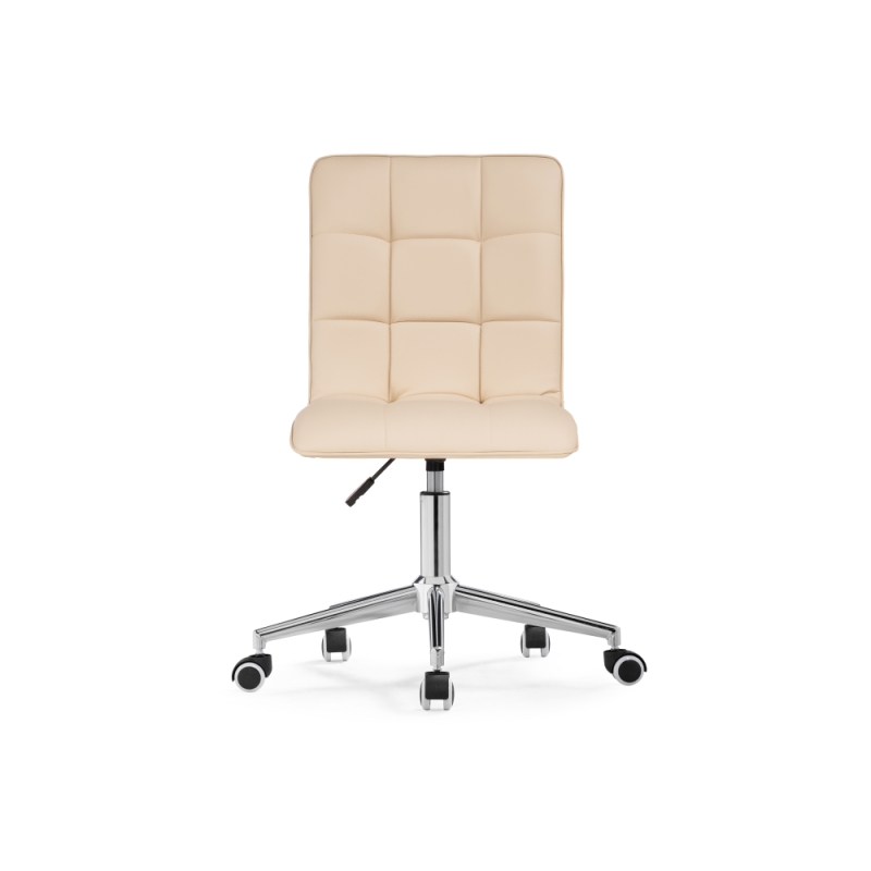 Компьютерное кресло Квадро экокожа бежевая / хром