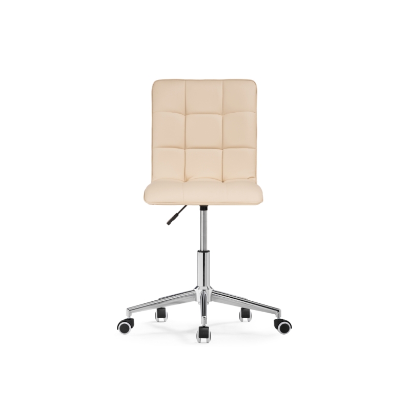 Компьютерное кресло Квадро экокожа бежевая / хром