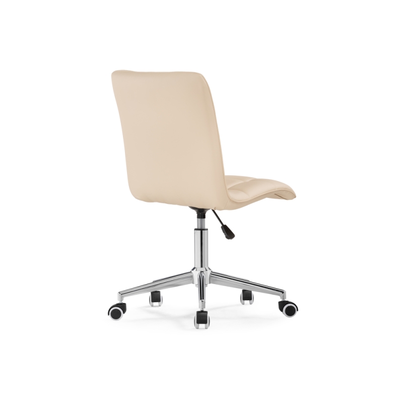 Компьютерное кресло Квадро экокожа бежевая / хром
