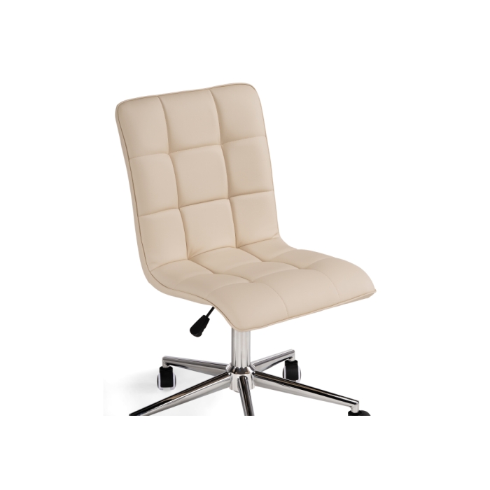 Компьютерное кресло Квадро экокожа бежевая / хром