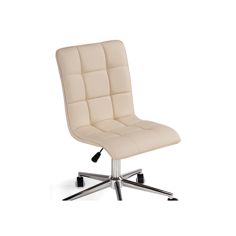 Компьютерное кресло Квадро экокожа бежевая / хром